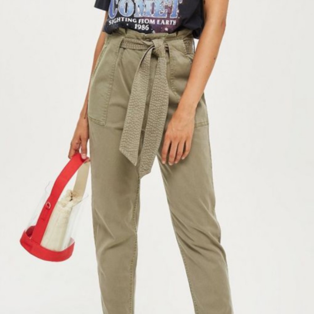 Topshop Popper Utility Trousers